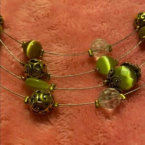 Chartreuse and Gold Color Necklace